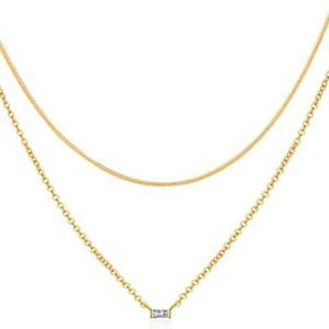 Women Dainty Gold Necklace Set 14K Gold Plated layered necklaces